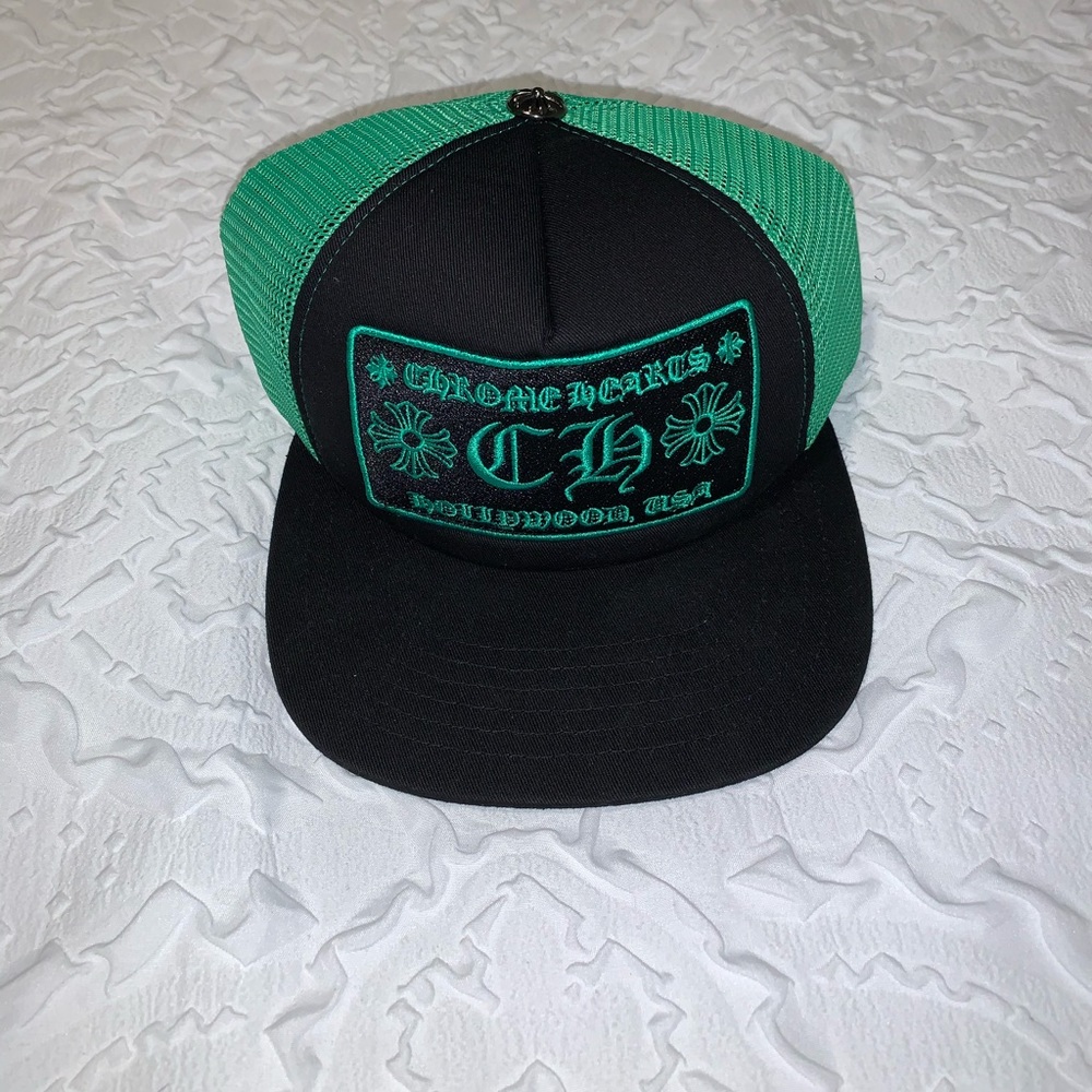 Chrome Hearts CH Hollywood Trucker Hat Black/Green